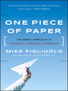 Cover image for One Piece of Paper